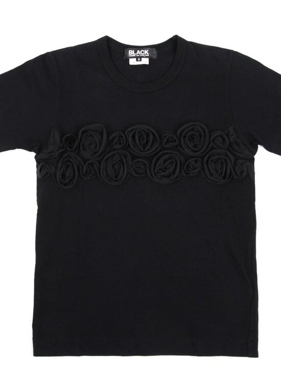 BLACK Comme des Garçons Tops - BLACK Comme des Garcons Womens Rose Motif T-Shirt Black - Size S